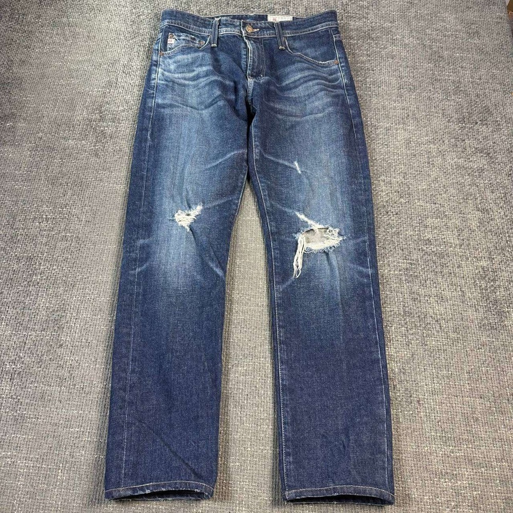 AG Adriano Goldschmied Dylan Slim Skinny Jeans Mens 30 Dark Wash Distressed